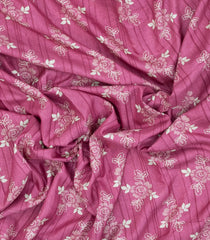 Dusty Pink Printed Synthetic Dola Silk Saree With Floral Motifs-BL5725
