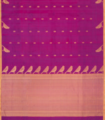 Magenta Handloom Linen Saree With Sparrow Buttas-LI0793