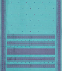 Turquoise Handloom Kanchi Cotton Saree With Buttas-KC1789