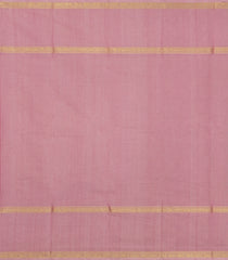 Peach Handloom Kanchi Cotton Saree With Checks-KC1845