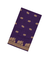 Violet Printed Synthetics Dola Saree Zari Buttas-BL5307