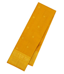 Mustard Handloom Kanchipuram Silk Saree With Buttas & Stripes-KA15039-Mustard