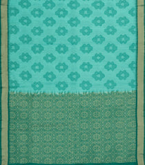 Turquoise Woven Art Dupion Saree With Printed Tie & Dye Motifs & Contrast Border-BL4981