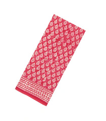 Peach Printed Jaipur Cotton Saree With Printed Floral Motifs-JC1750