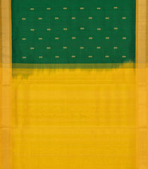 Green Handloom Silk Cotton Saree With Buttas & Contrast Border-SC4497