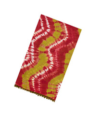 Red Printed Chanderi Cotton Saree With Tie & Dye Motifs-CC1375