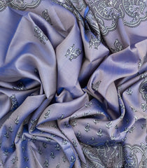 Lavender Woven Tussar Silk Saree With Printed Horse Motifs-TU2933