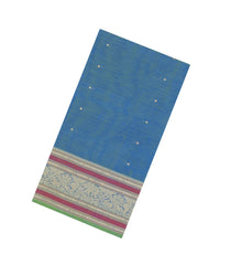 Sky Blue Handloom Silk Cotton Saree With Buttas-SC4816