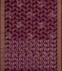 Magenta Printed Synthetics Dola Silk Saree With Floral Zari Motifs-BL5252