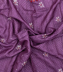 Mauve Printed Tussar Silk Saree With Floral Motifs & Meena Embroidered Border-TU3812