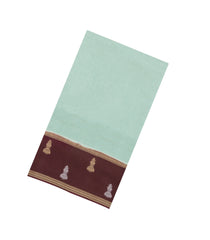 Aquamarine Woven Blended Viscose Saree With Contrast Border -BL5591