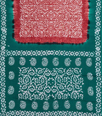 Red Printed Jaipur Cotton Saree With Floral Motifs-JC1536