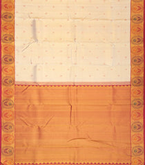 Gold Handloom Tissue Kanchipuram Silk Saree With Meena Floral Motifs-KA13356