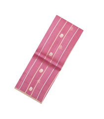 Peach Woven Pure Banarasi Organza Silk Saree With Stripes & Buttas-KS1153