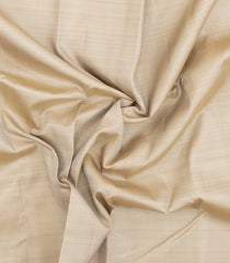 Cream Handloom Korvai Kanchipuram Silk Saree With Crimson Border-KA15436