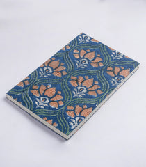 Blue 9 X 6 Inch Bagru Dabu Block Printed 96 Page Handmade Notebook-ACS1020