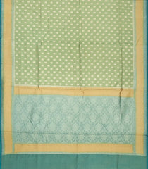 Cardamom Green Woven Banarasi Tissue Saree With floral Motifs-BE1544