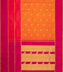 Orange Handloom Kanchipuram Silk Saree With Zari Buttas-KA16060