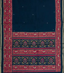 Midnight Blue Printed Synthetic Viscose Dola Silk Saree With Mirror Work-SY0261