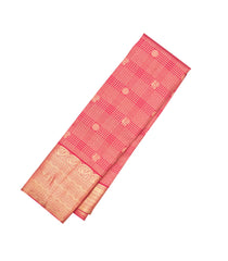 Peach Handloom Soft Silk Saree With Zari Checks & Buttas-SO4315