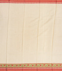 Cream Handloom Chanderi Cotton Saree With Printed Floral Motifs