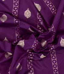 Purple Woven Blended Aura Saree With Zari Buttas & Zari Border-BL5819
