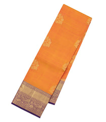 Orange Woven Pure Silk Saree With Buttas & Contrast Border-EC2569