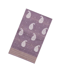 Lilac Printed Synthetic Dola Silk Saree With Zari Stripes & Border-SY0307