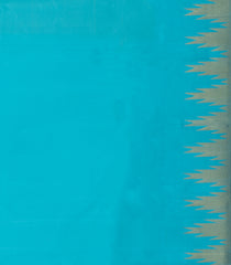 Yellow Handloom Korvai Kanchipuram Silk Saree With Turquoise Border-KA14762