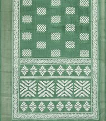 Cardamom Green Printed Synthetic Dola Silk Saree With Zari Border-BL5086
