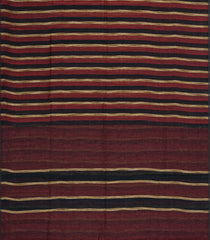 Black Woven Linen Saree With Stripes-LI0714