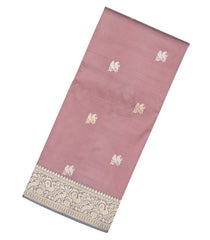 Dusty Pink Handloom Banarasi Silk Saree With Bird Buttas -BE1487