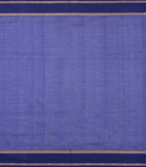 Dark Blue Handloom Silk Cotton Saree With Zari Checks-SC3927