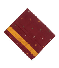 Maroon Handloom Venkatagiri Cotton Saree With Diamond Buttas