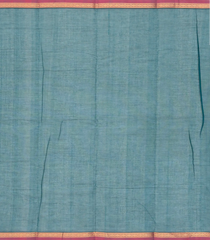 Teal Handloom Kanchi Cotton Saree With Kamalam Buttas