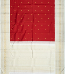 Crimson Handloom Korvai Kanchipuram Silk Saree With Annam Buttas-KA12957