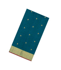 Teal Handloom Maheswari Silk Cotton Saree With Floral Buttas-SC4907