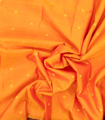 Mustard Woven Pure Silk Saree With Buttas & Contrast Border -EC2525