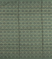 Sage Green Printed Synthetic Dola Silk Saree With Zari Stripes & Border -SY0362