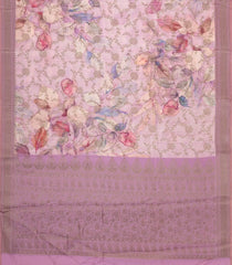 Baby Pink Woven Art Tussar Saree With Printed Floral Motifs-BL3977