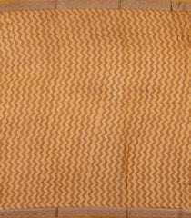 Mustard Printed Chanderi Cotton Saree With Zari Border-CC1582