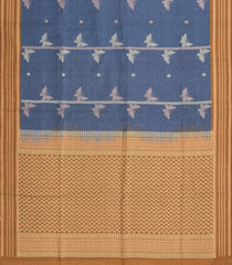 Steel Blue Woven Art Dupion Saree With Butterfly Motifs-BL4962