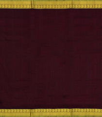 Dark Maroon Handloom 9 Yards Silk Cotton Saree With Contrast Border-SC4446