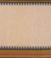 Taupe Woven Chettinad Cotton Saree With Buttas-CN1893