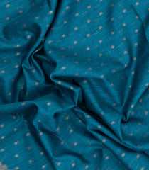 Blue Woven Art Linen Saree With Flower Motifs-BL5655