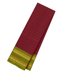 Crimson Handloom Gadwal Silk Cotton Saree With Stripes -GA0270