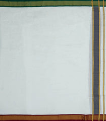 Off White Handloom Korvai Pure Silk 9 Yards Dhoti With 5 Yards Angavasthram-CD1551