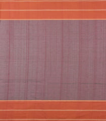 Brown Handloom Silk Cotton Saree With Checks & Contrast Border-SC4088