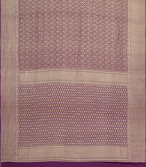Dark Purple Woven Mysore Silk Saree With Floral Motifs-MS3526