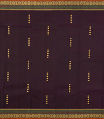 Taupe Handloom Korvai Kanchipuram Silk Saree With Zari Stripes-KA15482